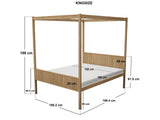 Flair Maddy 4 Poster Bed Frame Solid Pine Natural Kingsize