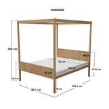 Flair Maddy 4 Poster Bed Frame Solid Pine Natural Kingsize