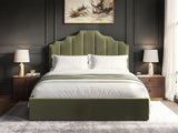 Flair Margot Double Ottoman Bed Green Velvet