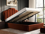 Flair Margot Double Ottoman Bed Orange Velvet