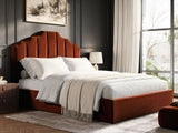 Flair Margot Double Ottoman Bed Orange Velvet