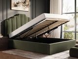 Flair Margot Double Ottoman Bed Green Velvet