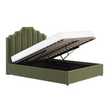 Flair Margot Double Ottoman Bed Green Velvet