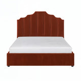 Flair Margot Double Ottoman Bed Orange Velvet