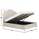 Flair Margot Double Ottoman Bed Beige Linen