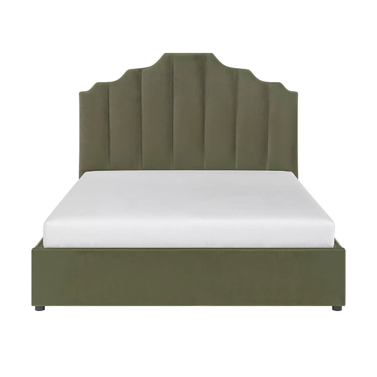 Flair Margot Double Ottoman Bed Green Velvet