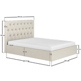 Flair Marley Buttoned Headboard King Size Ottoman Bed Beige Linen