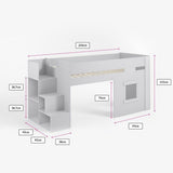 Flair Marlowe Staircase Mid Sleeper with Storage White