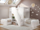 Flair Mason Staircase Triple Sleeper with Storage White