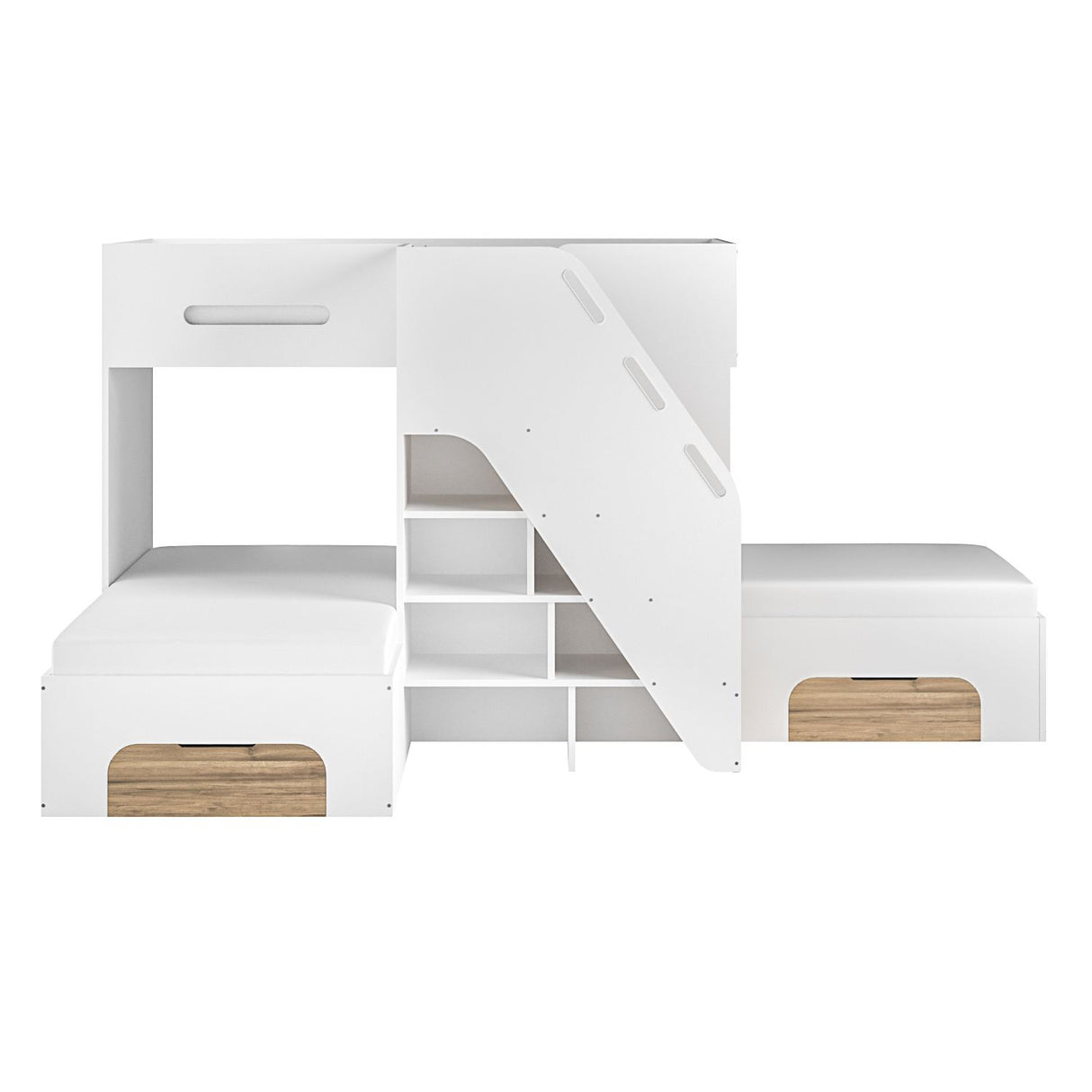 Flair Mason Staircase Triple Sleeper with Storage White & Oak