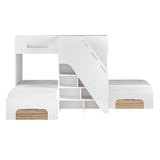 Flair Mason Staircase Triple Sleeper with Storage White & Oak
