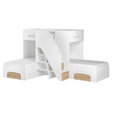 Flair Mason Staircase Triple Sleeper with Storage White & Oak
