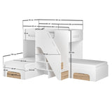 Flair Mason Staircase Triple Sleeper with Storage White & Oak