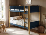 Flair Mateo Detachable Ribbed Bunk Bed Oak & Navy