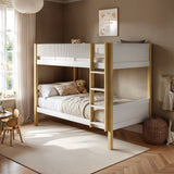 Flair Mateo Detachable Ribbed Bunk Bed Oak & White