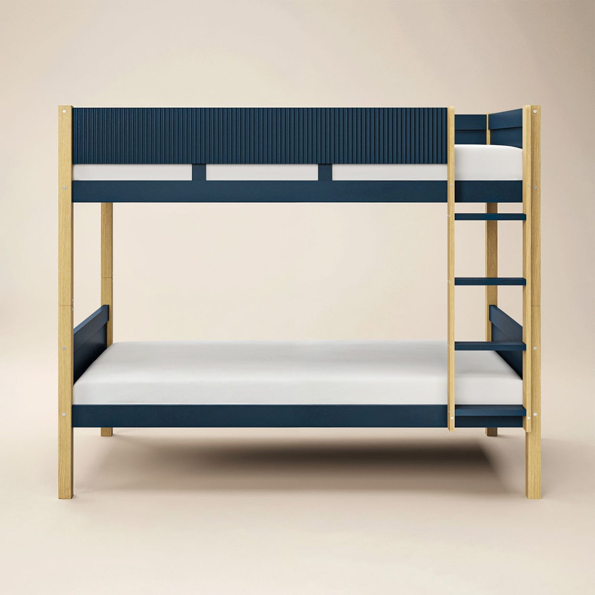 Flair Mateo Detachable Ribbed Bunk Bed Oak & Navy