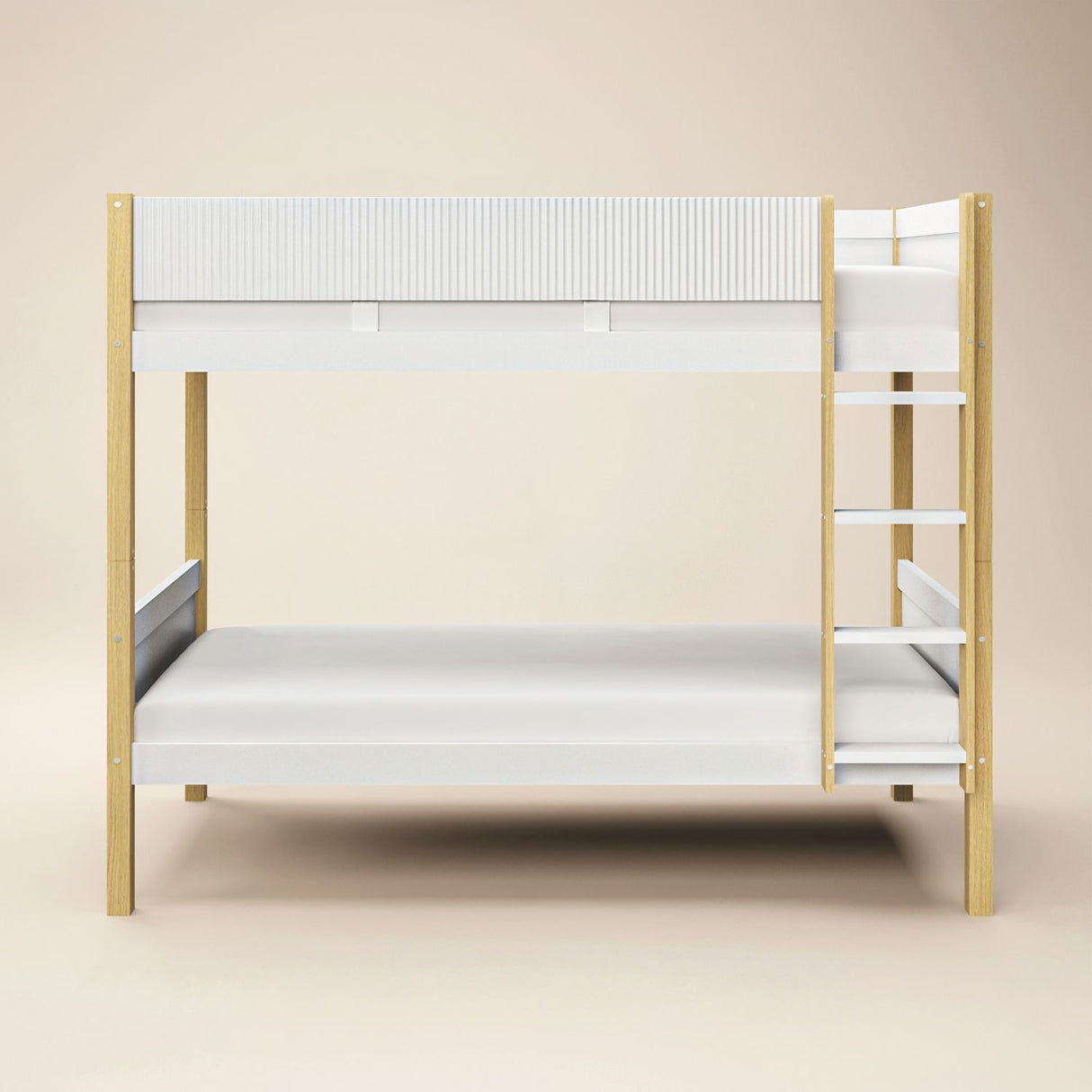 Flair Mateo Detachable Ribbed Bunk Bed Oak & White