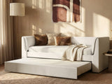 Flair Max Day Bed with Trundle Cream Chenille