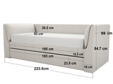 Flair Max Day Bed with Trundle Cream Chenille