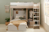 Flair Hampton L Shape Bunk Bed White & Oak
