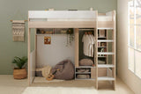 Flair Hampton High Sleeper with Wardrobe White & Oak