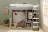 Flair Hampton High Sleeper with Wardrobe White & Grey