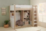 Flair Hampton High Sleeper with Wardrobe White & Oak