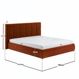 SOLACE+CO Mika Ottoman Bed Burnt Orange Velvet Kingsize