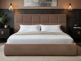 SOLACE+CO Mika Ottoman Bed Chocolate Velvet Kingsize