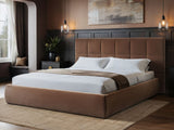 SOLACE+CO Mika Ottoman Bed Chocolate Velvet Double