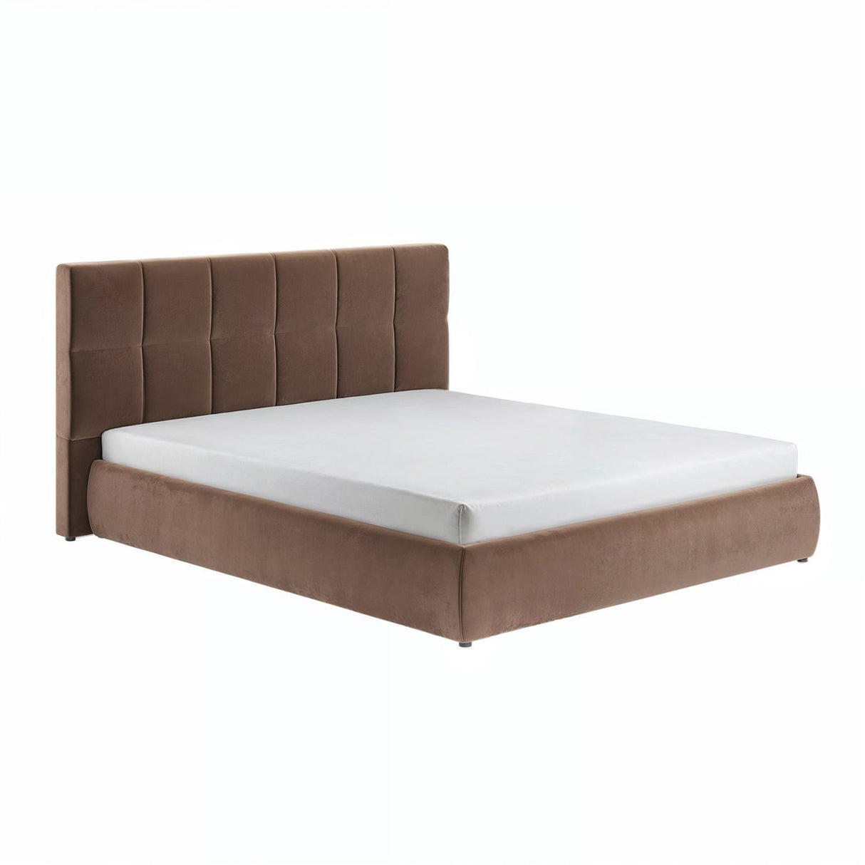 SOLACE+CO Mika Ottoman Bed Chocolate Velvet Double