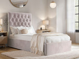 Flair Milan Single Velvet Ottoman Bed Pink