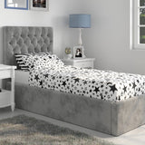 Flair Milan Single Velvet Ottoman Bed Grey