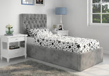 Flair Milan Single Velvet Ottoman Bed Grey