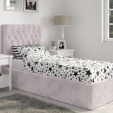 Flair Milan Single Velvet Ottoman Bed Pink