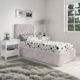 Flair Milan Single Velvet Ottoman Bed Pink