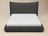 SOLACE+CO Miller Curved Headboard Bed Frame Black Chenille-Double
