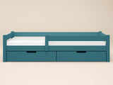 Flair Milo Single Bed with Storage Pine Petrol Blue