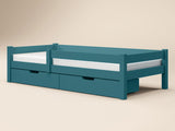 Flair Milo Single Bed with Storage Pine Petrol Blue