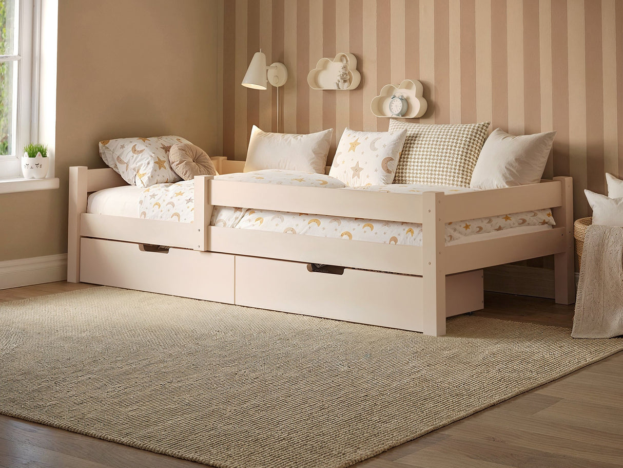 Flair Milo Single Bed with Storage Pine Warm Beige