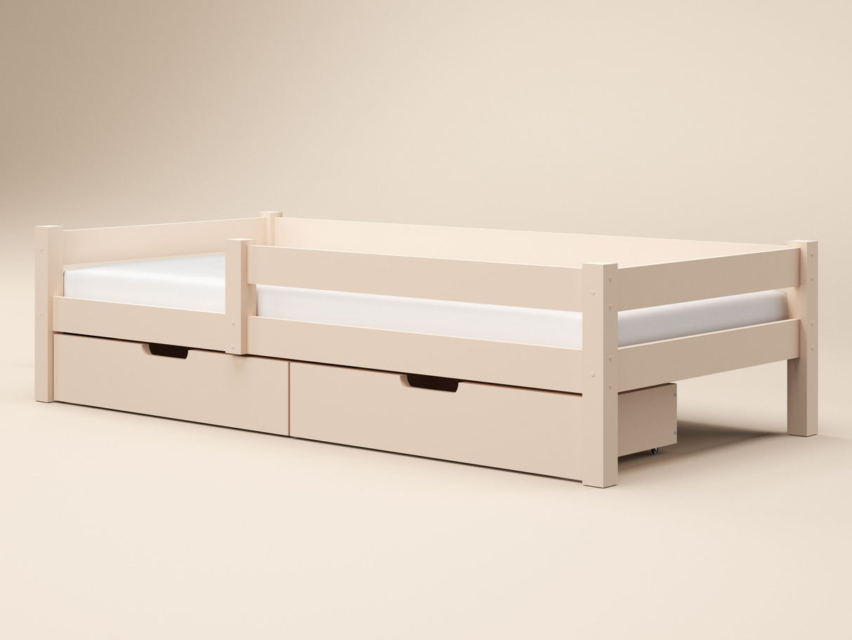 Flair Milo Single Bed with Storage Pine Warm Beige