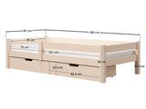Flair Milo Single Bed with Storage Pine Warm Beige