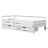 Flair Milo Single Bed with Storage Pine White
