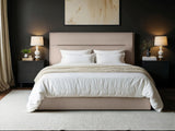 SOLACE+CO Nela Ottoman Bed Woven Fabric Beige Double