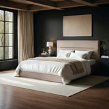 SOLACE+CO Nela Ottoman Bed Woven Fabric Beige Kingsize