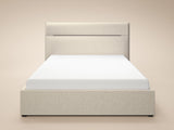 SOLACE+CO Nela Ottoman Bed Woven Fabric Cream Double
