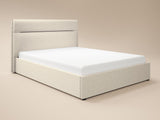 SOLACE+CO Nela Ottoman Bed Woven Fabric Cream Double