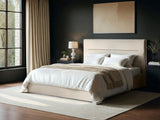 SOLACE+CO Nela Ottoman Bed Woven Fabric Cream Double
