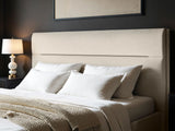 SOLACE+CO Nela Ottoman Bed Woven Fabric Cream Double