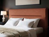 SOLACE+CO Nela Ottoman Bed Woven Fabric Burnt Orange Double